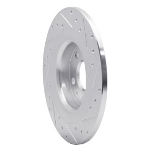 Volvo S60 Brake Rotor (1) - Rear Left - R1 Concepts - Drilled & Slotted - Silver - `18-`25